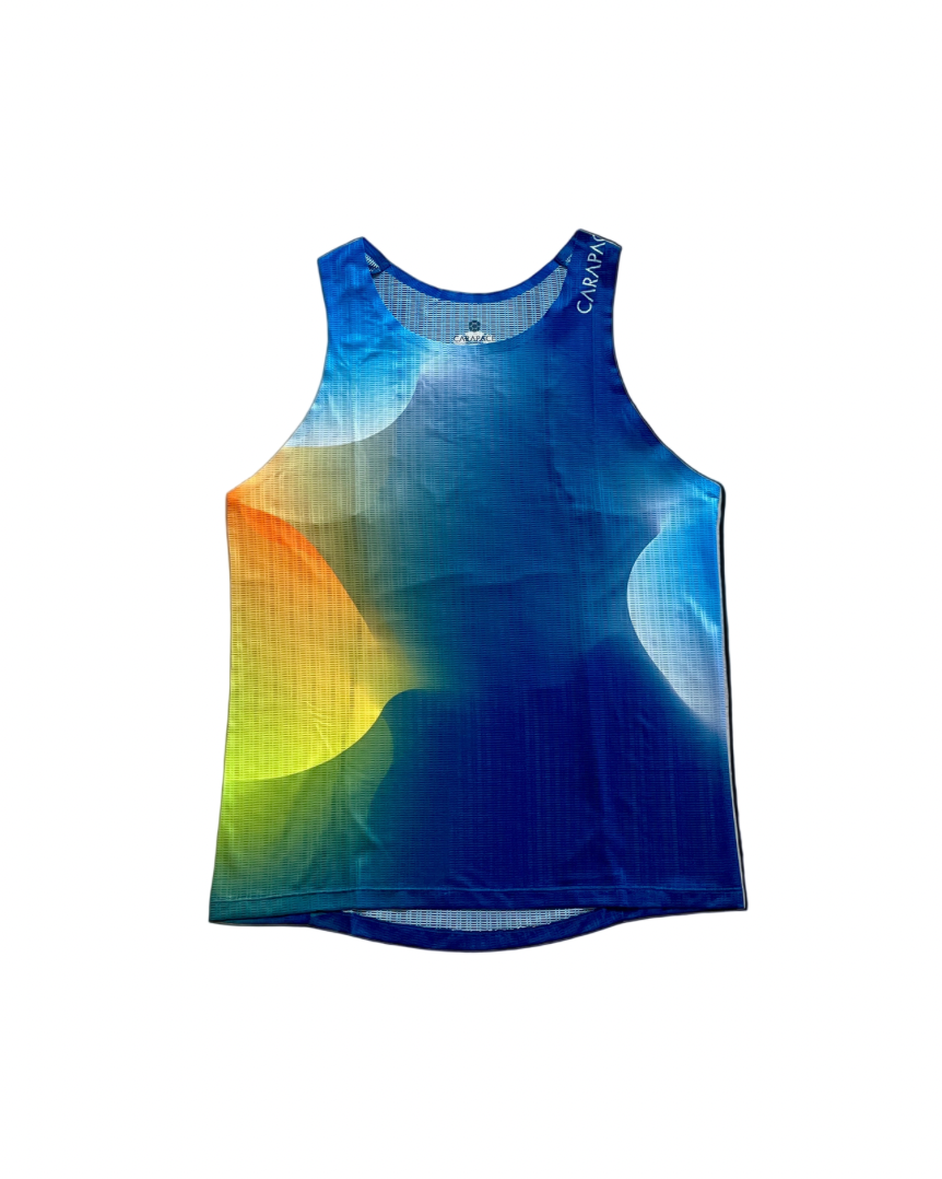 Australian running brand lightweight breathable running singlet sustainable carapace marathon