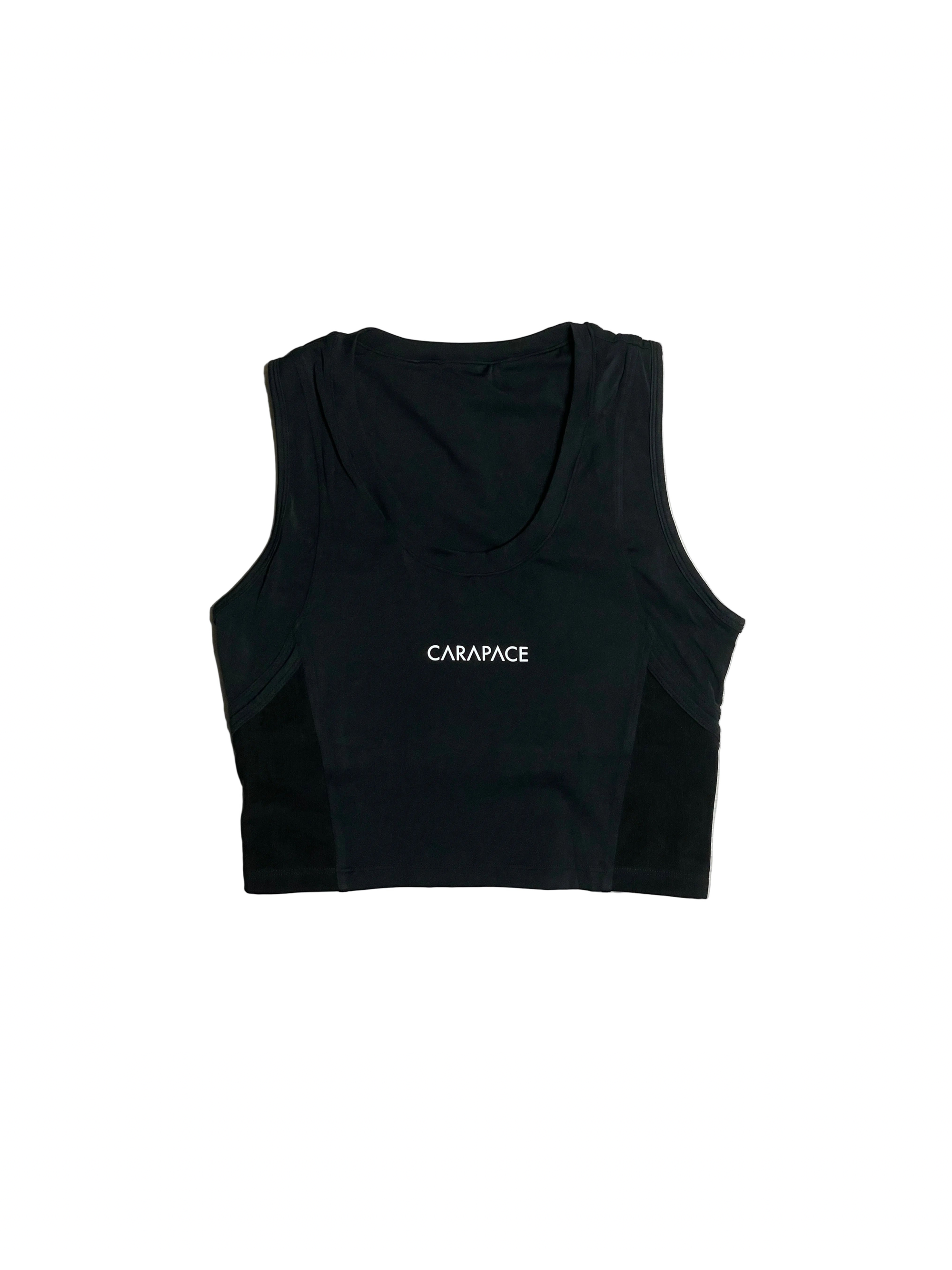 Running crop top woman’s ladies gel pockets soft hyrox storage marathon run Black